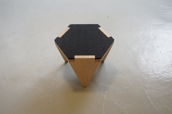 Hexa wood low stool