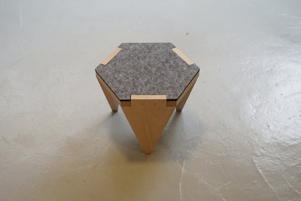 Hexa wood low stool