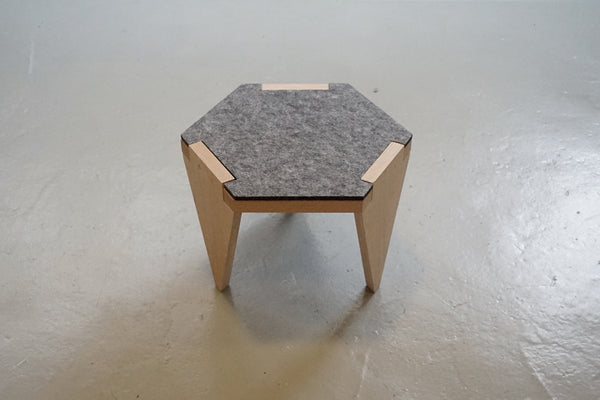 Hexa wood low stool