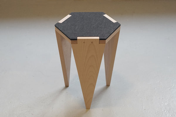 Hexa wood stool