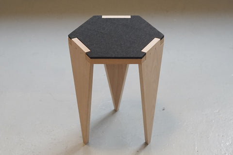 Hexa wood stool
