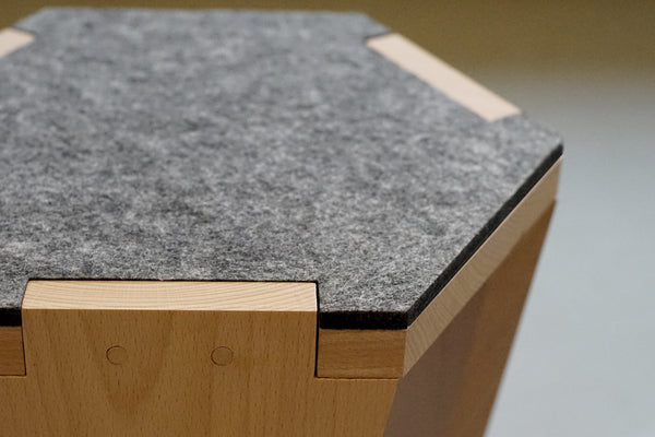 Hexa wood stool
