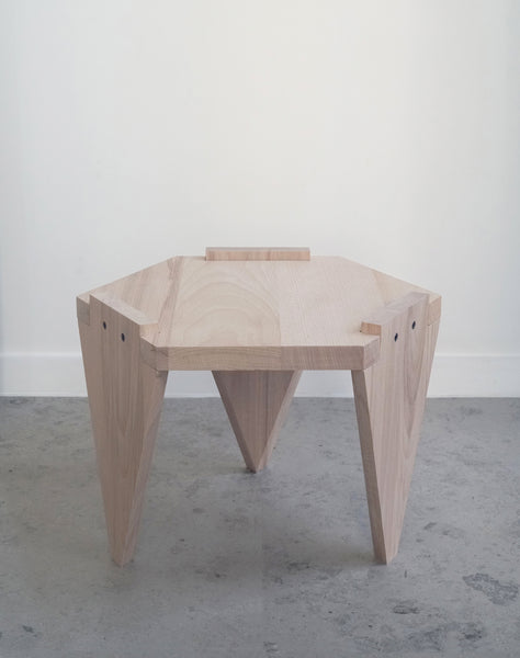 Hexa wood low stool - 2021 edition